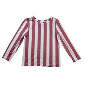 gb Girls Red White Striped Long Sleeve Swim Cover Shirt Size 4 Girls‎